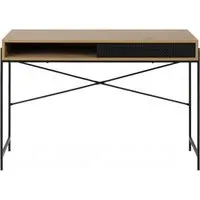 Angus Writing Desk with Sliding Door - Wild Oak