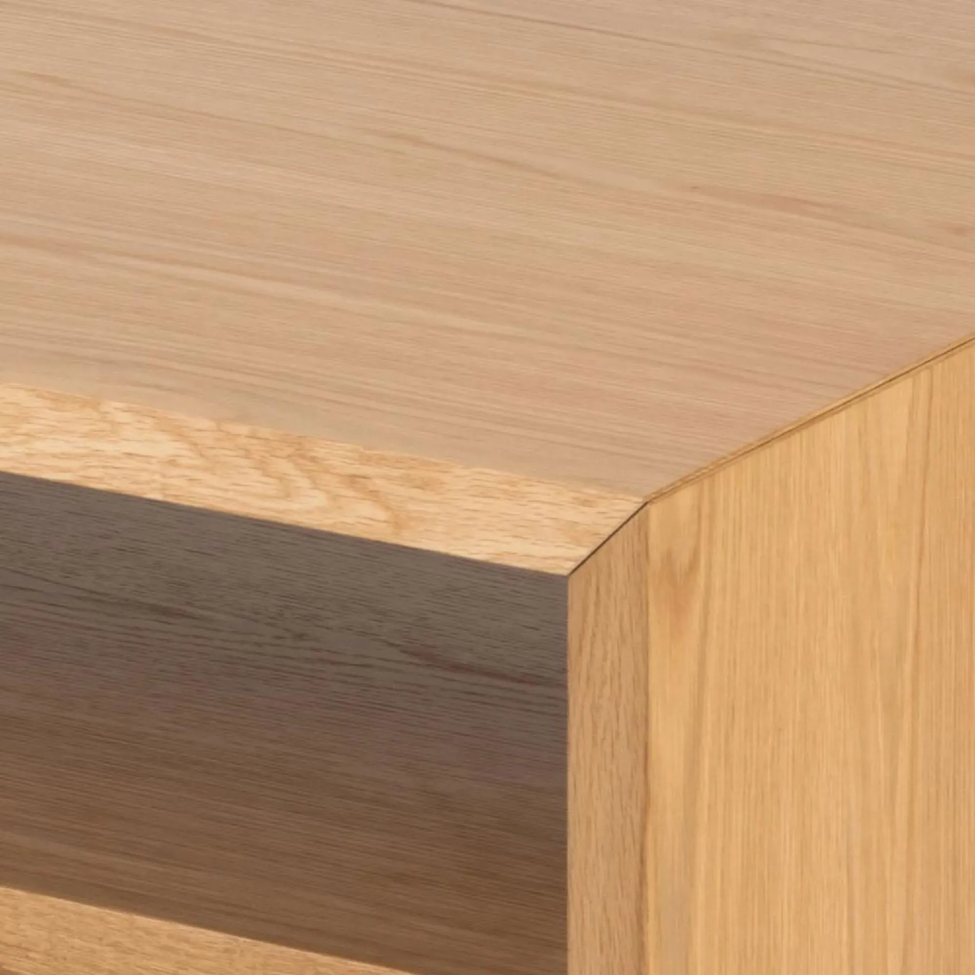 Arlon Oak Coffee Table with Shelf - Lacquered