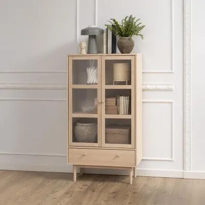 Aston 2 Door Display Cabinet - Oak