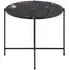 Avila Large Round Side Table - Black, Marble Effect