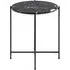 Avila Small Round Side Table - Black, Marble Effect