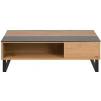 Azalea 110cm Lift Up Coffee Table - Black, Wild Oak