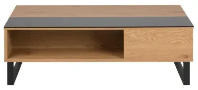 Azalea 110cm Lift Up Coffee Table - Black, Wild Oak image
