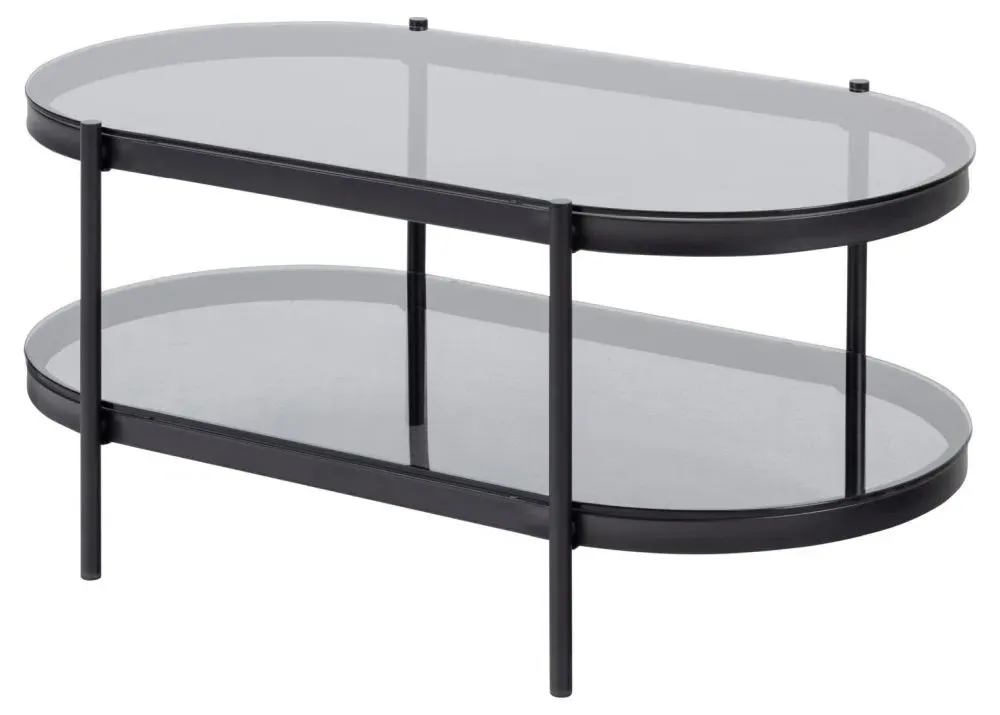 Bayonne Oval Coffee Table - Black, Glass
