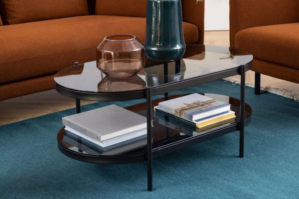Bayonne Oval Coffee Table - Black, Glass