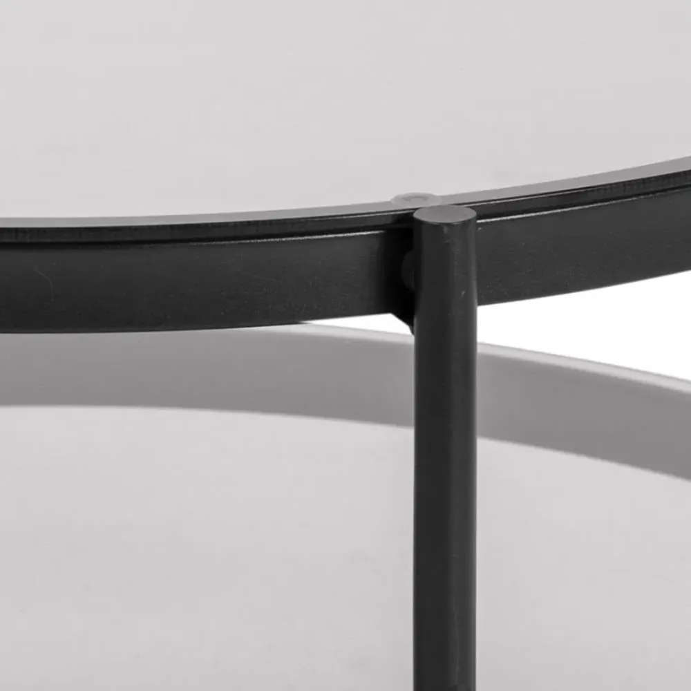 Bayonne Round Coffee Table - Black, Glass