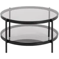 Bayonne Round Coffee Table - Black, Glass