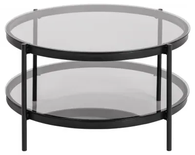 Bayonne Round Coffee Table - Black, Glass image