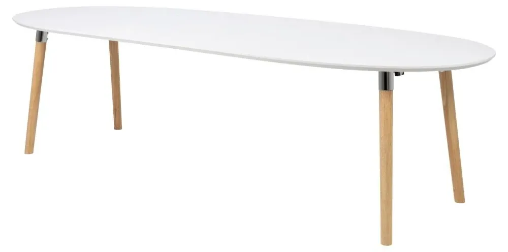 Belina 6-10 Seater Extending Dining Table - White, Oak