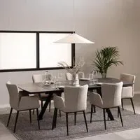 Blackburn 6-10 Seater Extending Dining Table - Black, Ceramic