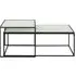 Bolton Coffee Table Set - Black, White Marble Effect Glass