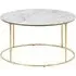 Bolton Round Coffee Table - White, Marble Effect