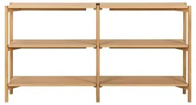 Braidwood Wide Bookcase with 4 Shelves - Oak image