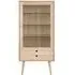 Century Oak 1 Door 2 Drawer Display Cabinet - Oak