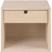 Century Oak 1 Drawer Tall Floating Bedside Cabinet - Oak
