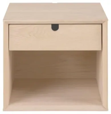 Century Oak 1 Drawer Tall Floating Bedside Cabinet - Oak image