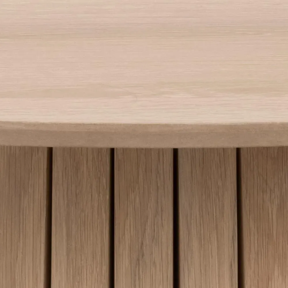 Christo 4-Seater Round Dining Table - White, Oak