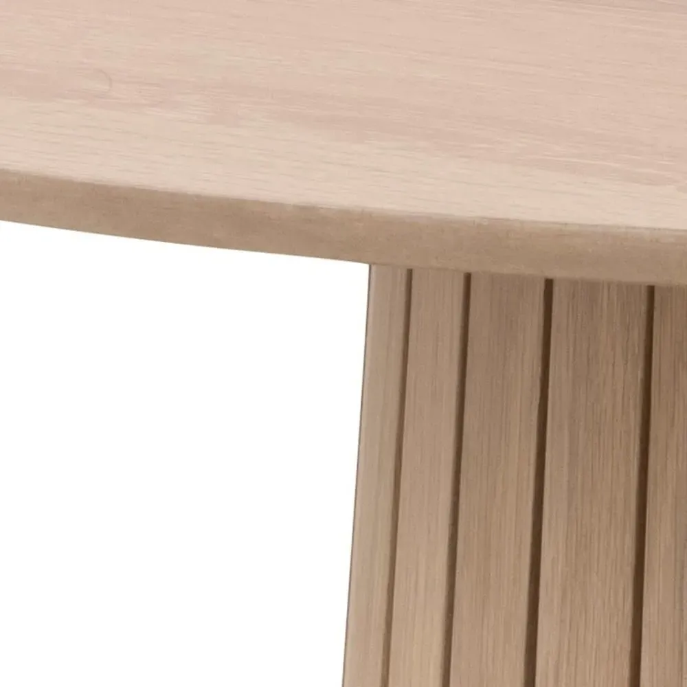 Christo 4-Seater Round Dining Table - White, Oak