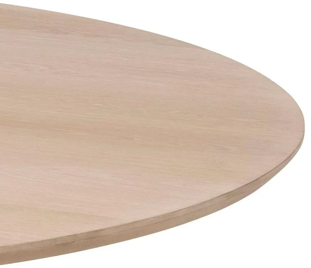 Christo 4-Seater Round Dining Table - White, Oak