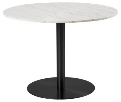 Corby 2 Seater Round Dining Table - White, Marble