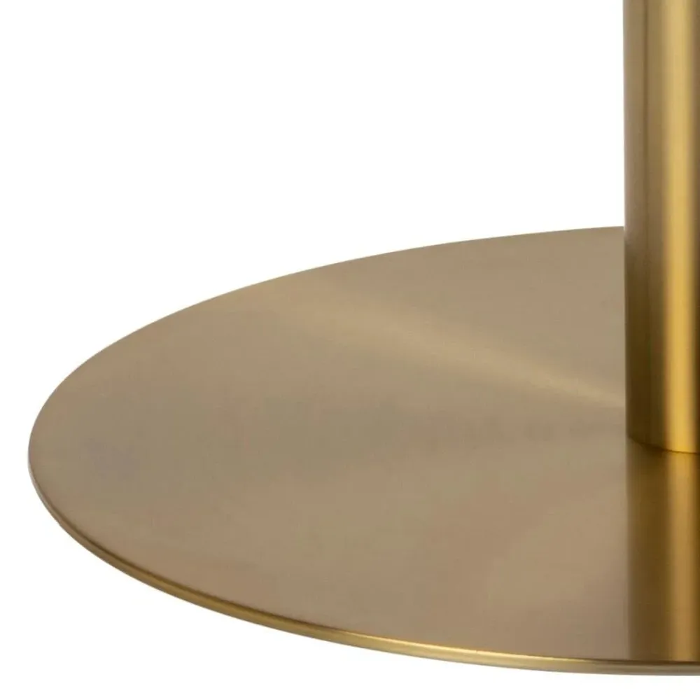 Corby 4 Seater Round Dining Table - White, Marble Effect