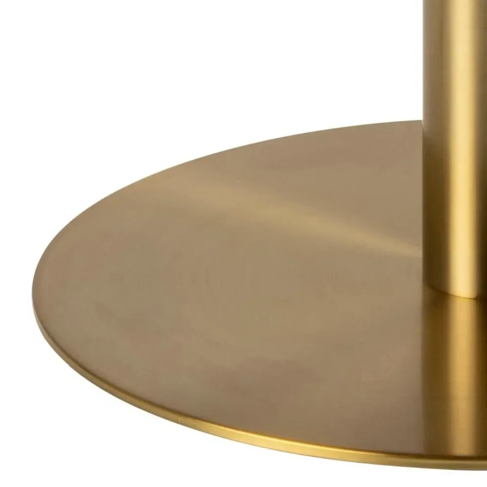 Corby Round Coffee Table - White, Marble Effect