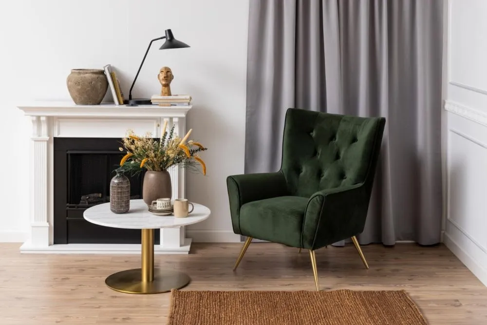 Corby Round Coffee Table - White, Marble Effect