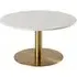 Corby Round Coffee Table - White, Marble Effect
