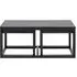 Cornus Coffee Table Set of 3 - Black, Oak Veneer