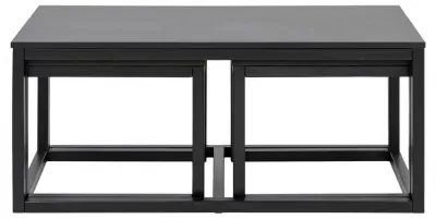 Cornus Coffee Table Set of 3 - Black, Oak Veneer image