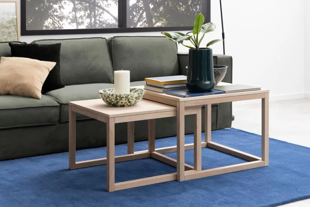 Cornus Oak Coffee Table Set - White