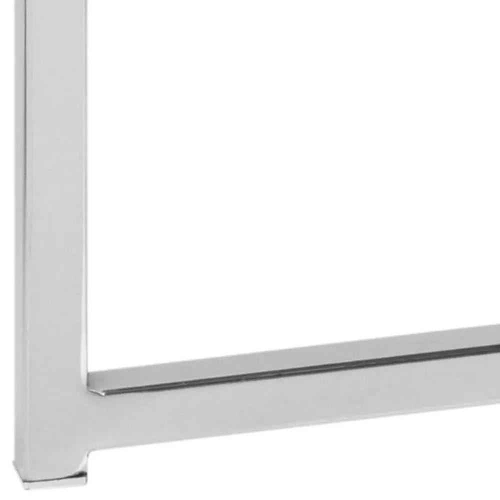 Cross Square Side Table - Clear, Chrome