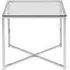 Cross Square Side Table - Clear, Chrome