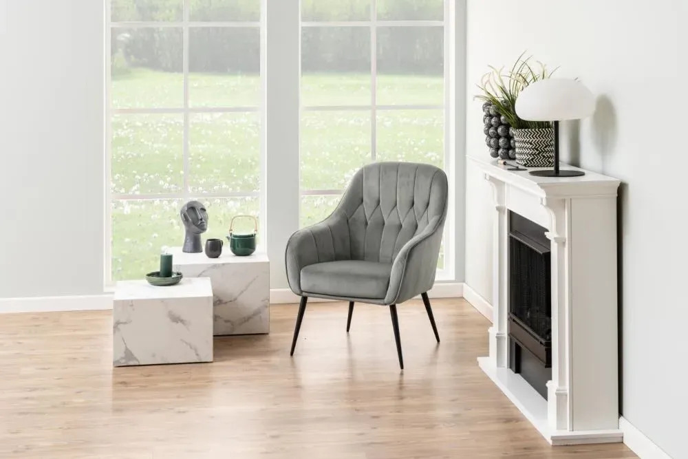 Dice Coffee Table Set of 2 - White, Marble Effect