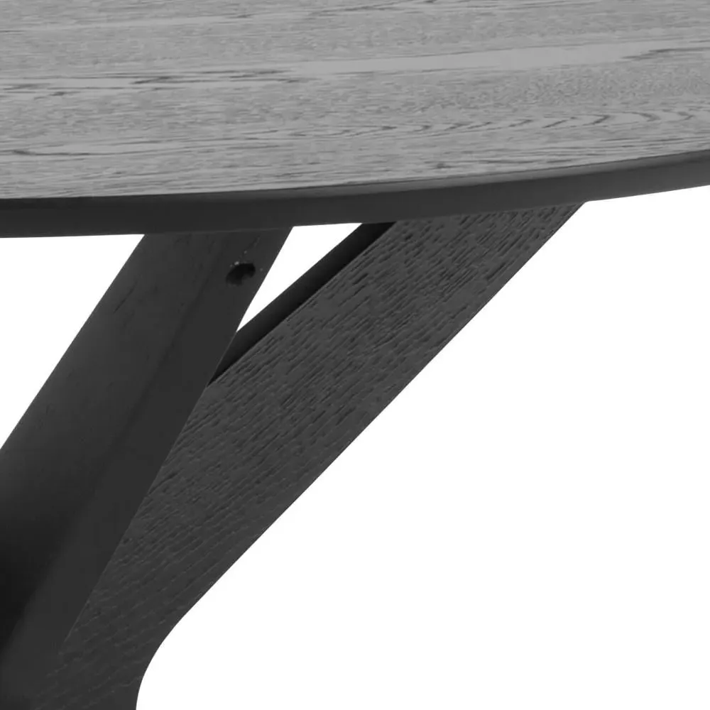 Duncan 2 Seater Round Dining Table - Black, Oak