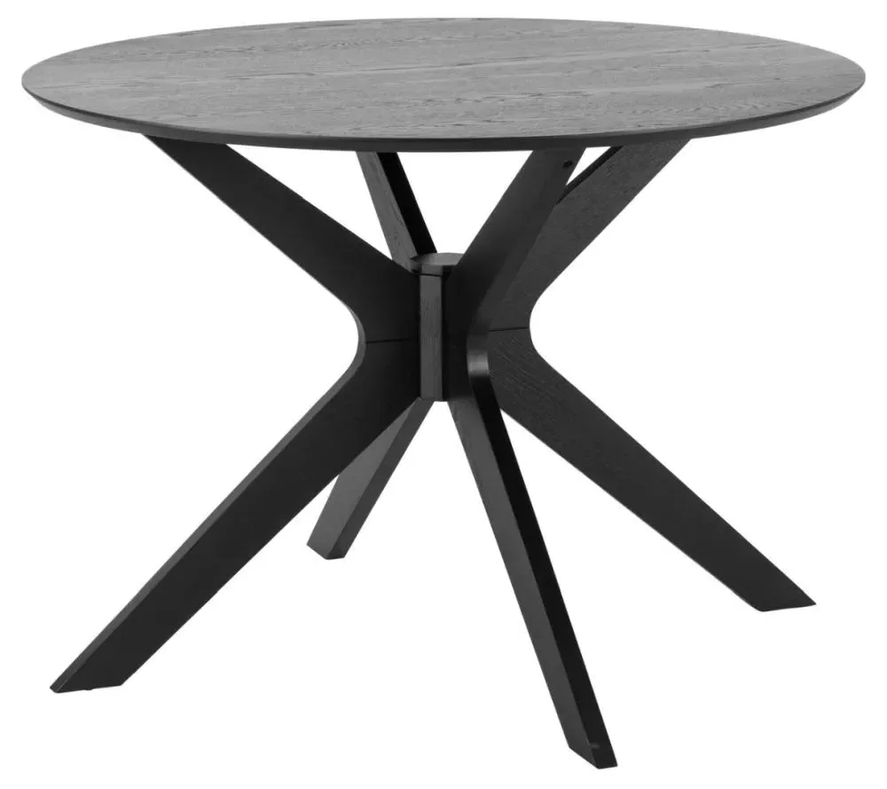 Duncan 2 Seater Round Dining Table - Black, Oak