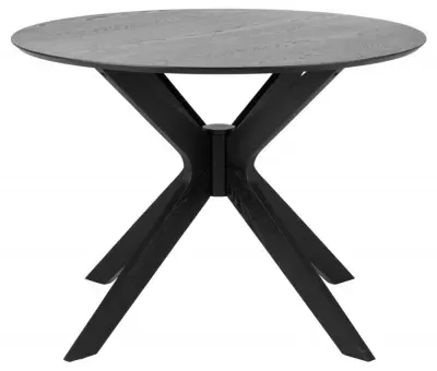 Duncan 2 Seater Round Dining Table - Black, Oak image