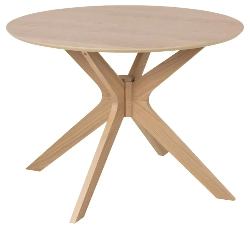 Duncan 2 Seater Round Dining Table - White, Oak
