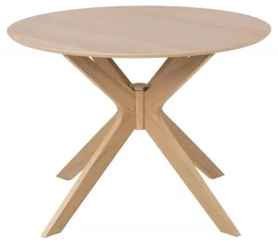Duncan 2 Seater Round Dining Table - White, Oak