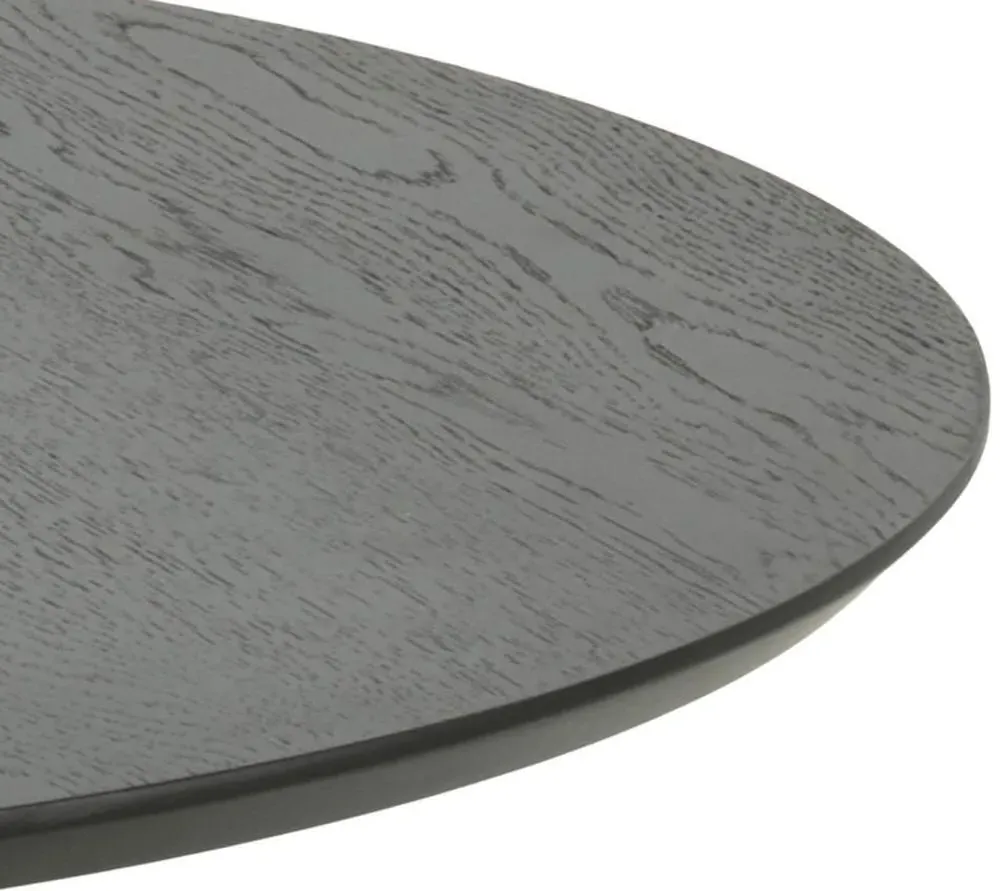 Duncan 80cm Round Coffee Table - Black, Oak