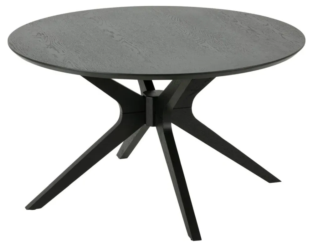 Duncan 80cm Round Coffee Table - Black, Oak