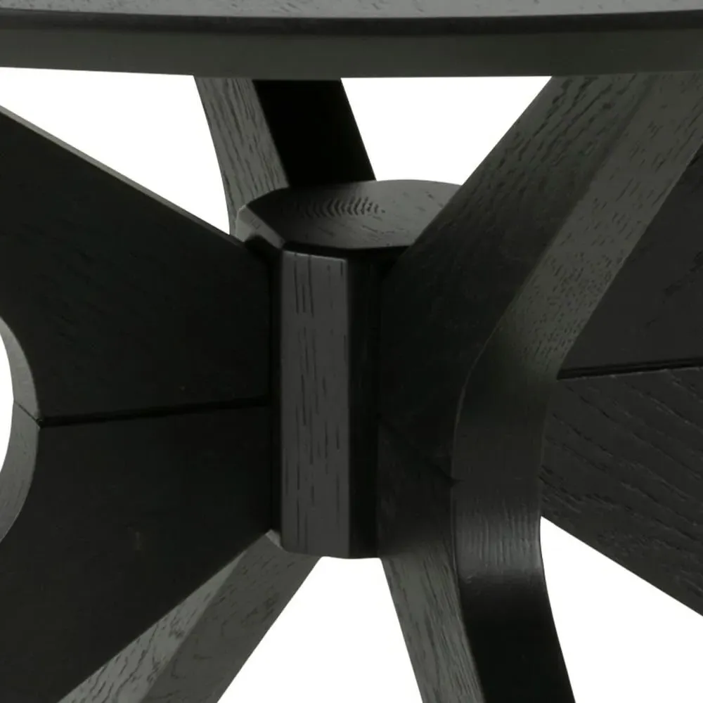 Duncan 80cm Round Coffee Table - Black, Oak