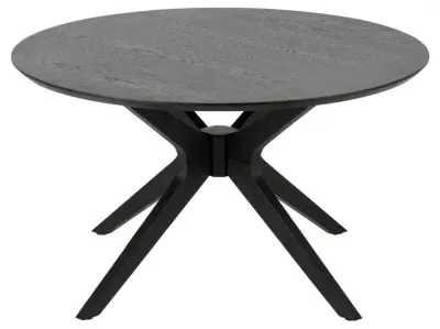 Duncan 80cm Round Coffee Table - Black, Oak