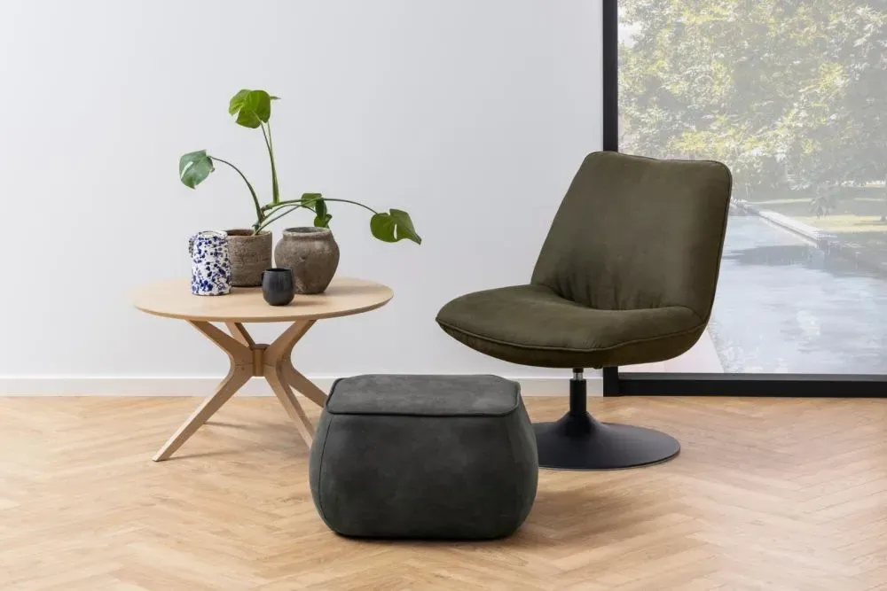 Duncan 80cm Round Coffee Table - White, Oak