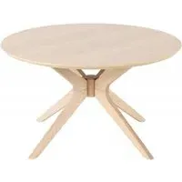 Duncan 80cm Round Coffee Table - White, Oak