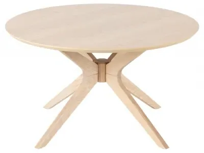 Duncan 80cm Round Coffee Table - White, Oak image