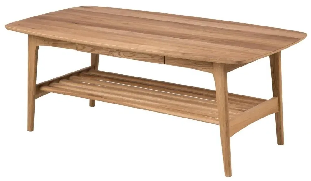 Emma Oak Coffee Table with Storage - Oak