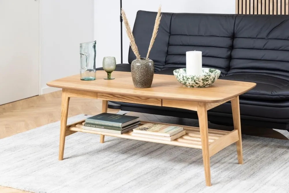 Emma Oak Coffee Table with Storage - Oak