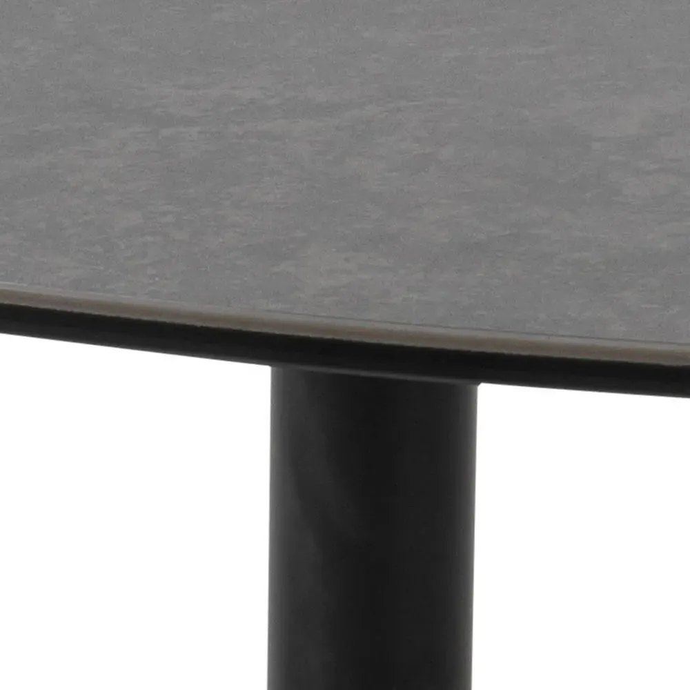 Fairbanks Ceramic Coffee Table - Black, Metal
