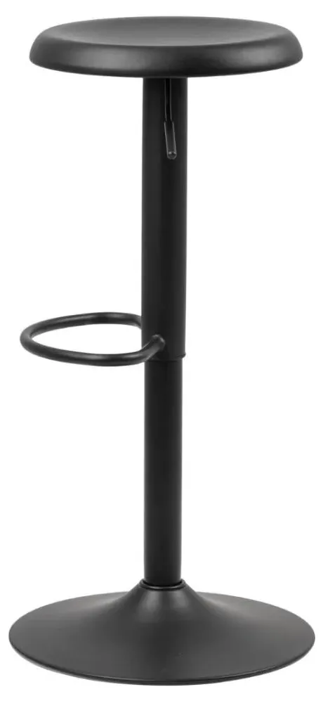 Finch Round Bar Stool with Gas Lift - Black, Metal